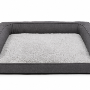 Rectangular Pet Bed with Raised Sides and Plush Interior for Dogs and Cats