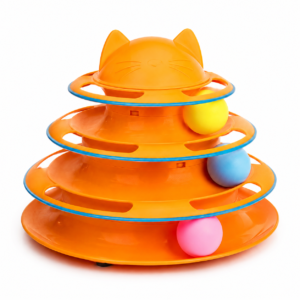 3 Tier Interactive Cat Ball Track Toy with Rolling Balls for Indoor Play