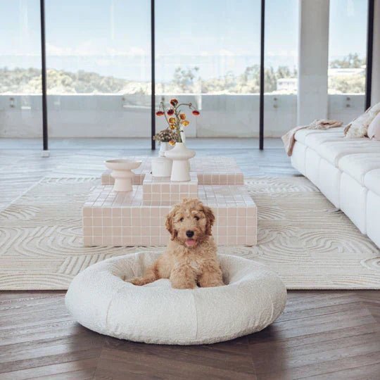 bouclé dog bed & weighted blanket bundle bouclé dog bed & weighted blanket bundle